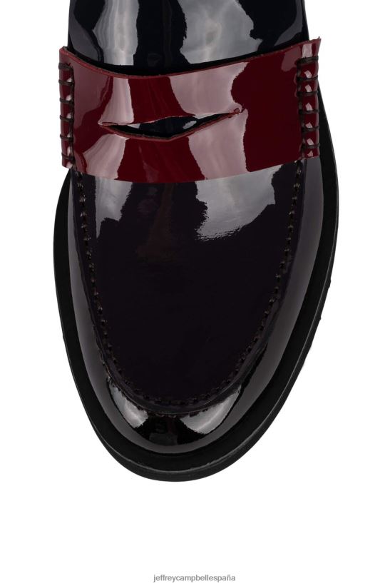 mujer Jeffrey Campbell lena vino oscuro charol multi PHXV4X1777 mocasín y oxford