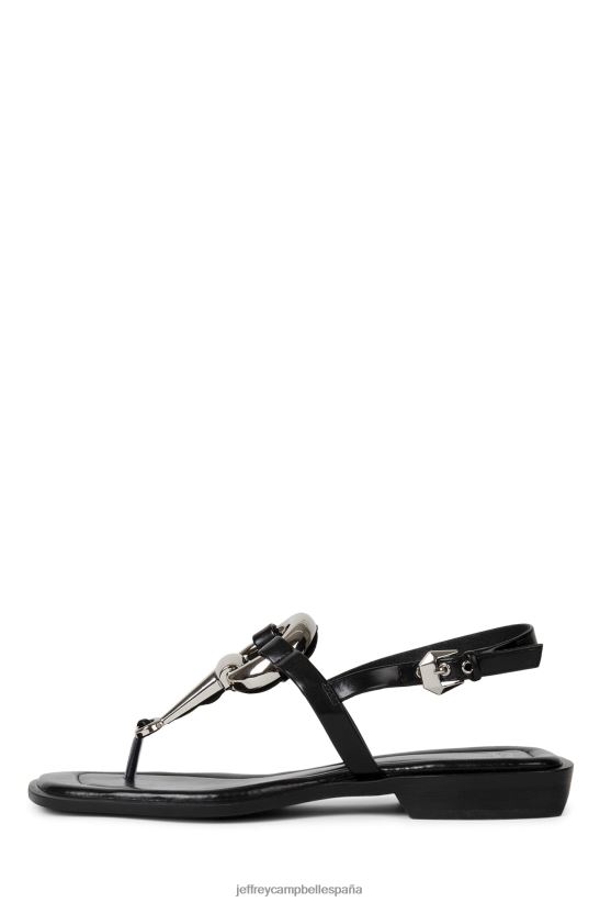 mujer Jeffrey Campbell Matala plata negra PHXV4X101 sandalias