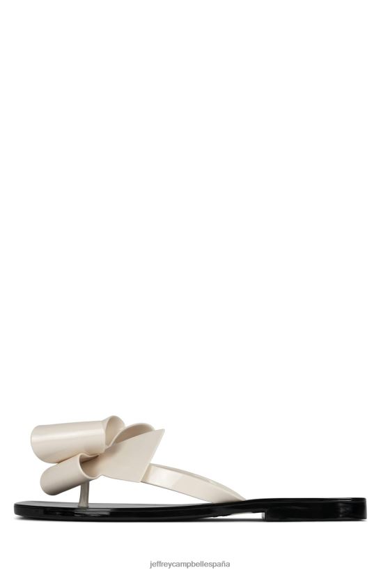 mujer Jeffrey Campbell azucarado crema brillante negro brillante PHXV4X155 sandalias