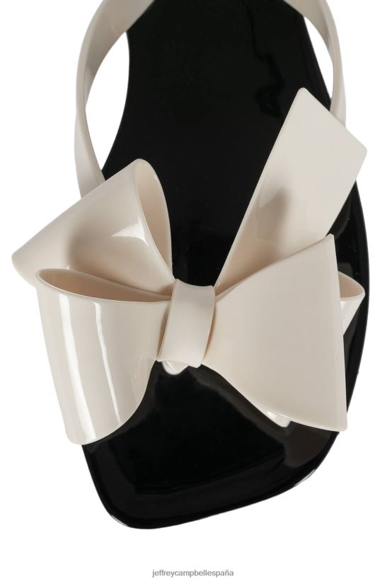 mujer Jeffrey Campbell azucarado crema brillante negro brillante PHXV4X155 sandalias