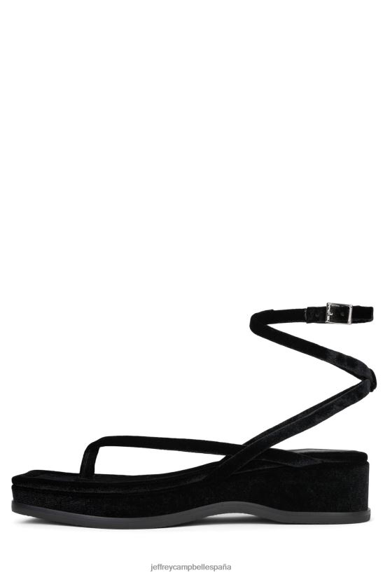 mujer Jeffrey Campbell besado por el Sol terciopelo negro PHXV4X1734 sandalias