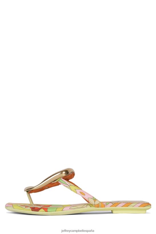 mujer Jeffrey Campbell linques-2 floral amarillo rosa PHXV4X1747 sandalias