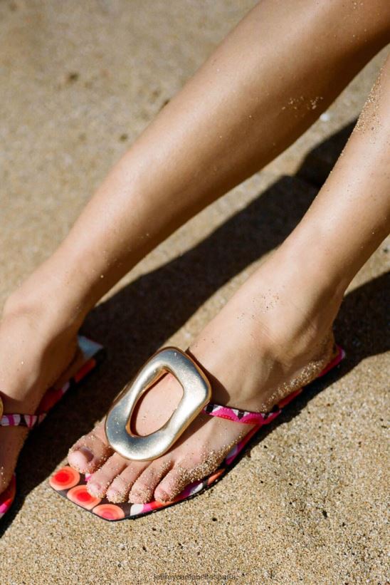 mujer Jeffrey Campbell linques-2 floral amarillo rosa PHXV4X1747 sandalias