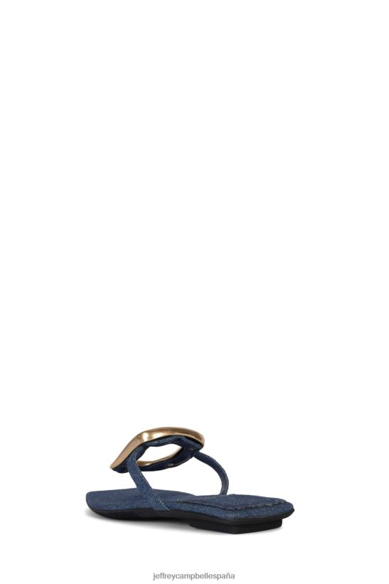 mujer Jeffrey Campbell linques-2 mezclilla azul dorado PHXV4X1749 sandalias