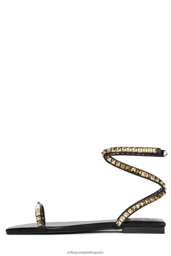 mujer Jeffrey Campbell lujo combinación de oro negro PHXV4X1741 sandalias