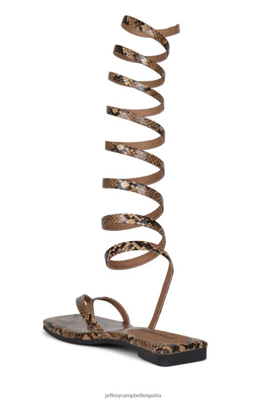 mujer Jeffrey Campbell seductor combo de serpiente bronceada PHXV4X1762 sandalias