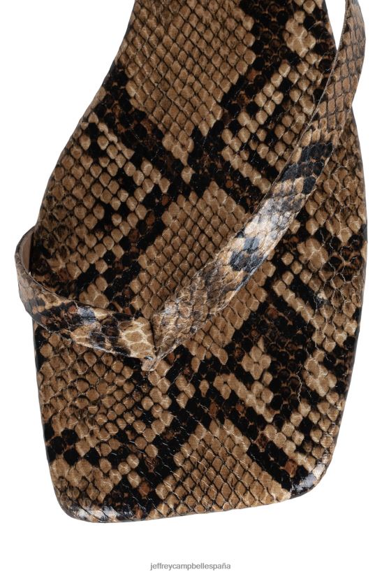 mujer Jeffrey Campbell seductor combo de serpiente bronceada PHXV4X1762 sandalias