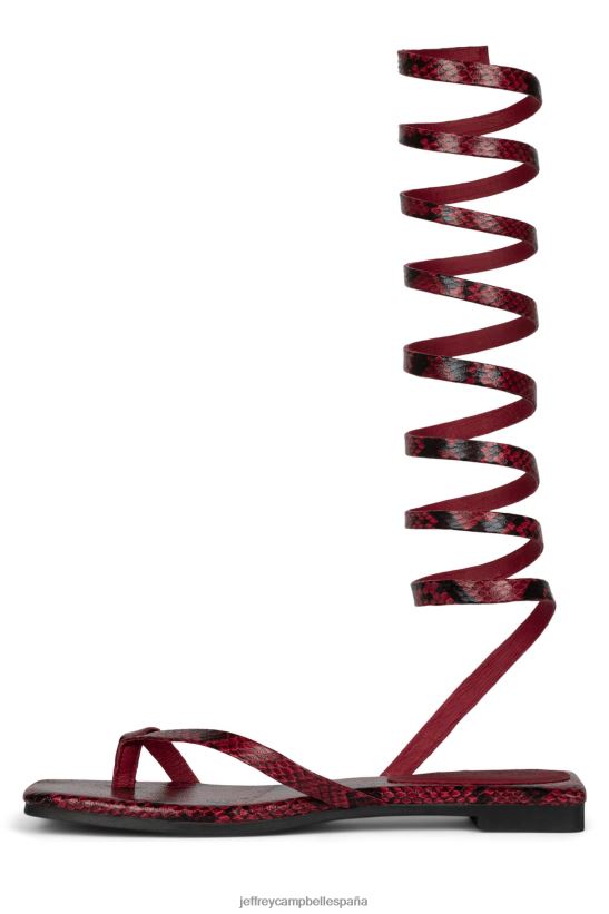 mujer Jeffrey Campbell seductor serpiente negra roja PHXV4X1760 sandalias