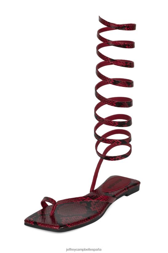 mujer Jeffrey Campbell seductor serpiente negra roja PHXV4X1760 sandalias