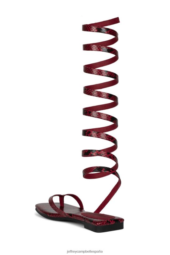 mujer Jeffrey Campbell seductor serpiente negra roja PHXV4X1760 sandalias