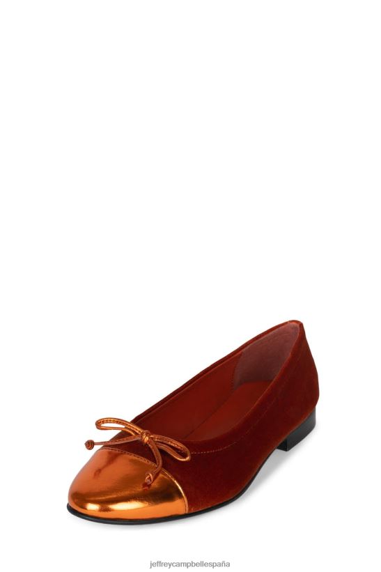 mujer Jeffrey Campbell arabesco combo de terciopelo naranja PHXV4X194 zapatillas de ballet