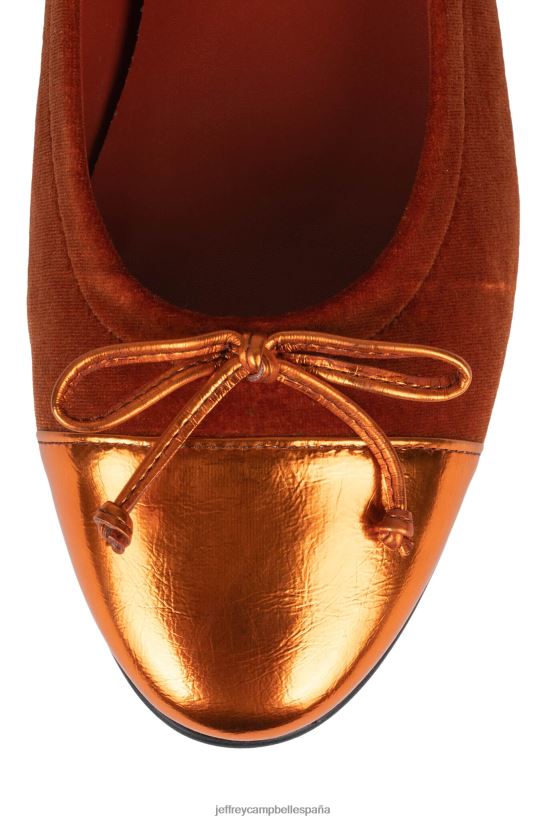 mujer Jeffrey Campbell arabesco combo de terciopelo naranja PHXV4X194 zapatillas de ballet
