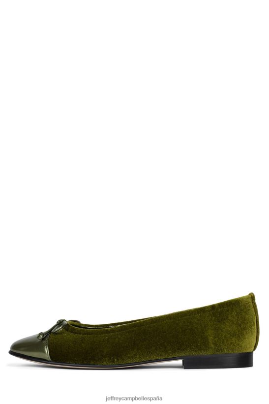 mujer Jeffrey Campbell arabesco combo de terciopelo verde PHXV4X193 zapatillas de ballet