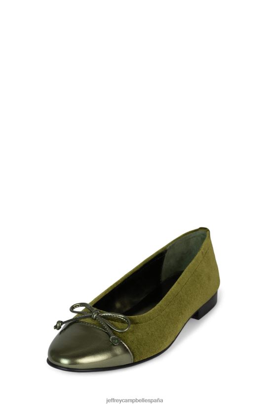 mujer Jeffrey Campbell arabesco combo de terciopelo verde PHXV4X193 zapatillas de ballet