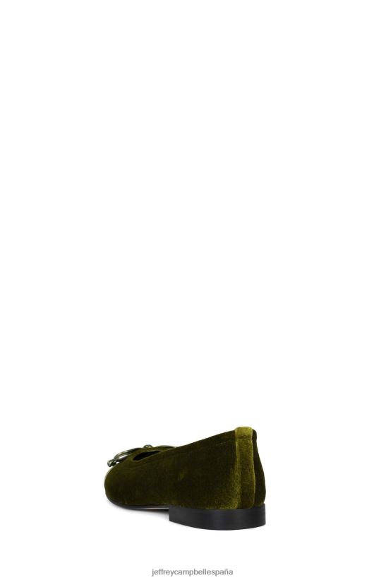 mujer Jeffrey Campbell arabesco combo de terciopelo verde PHXV4X193 zapatillas de ballet