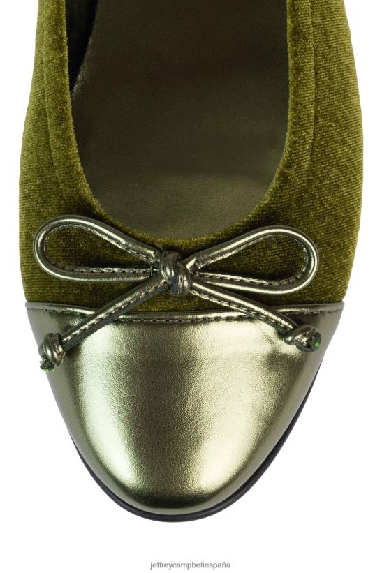 mujer Jeffrey Campbell arabesco combo de terciopelo verde PHXV4X193 zapatillas de ballet