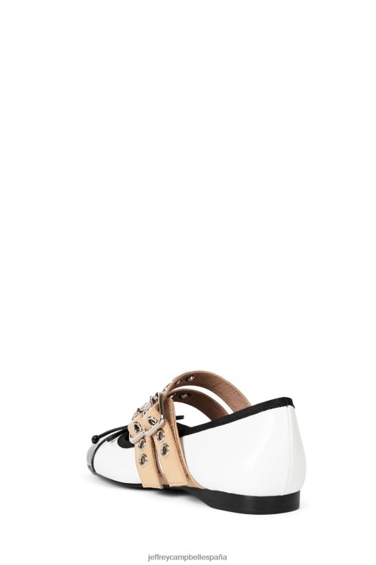 mujer Jeffrey Campbell balletico charol desnudo blanco negro PHXV4X201 zapatillas de ballet