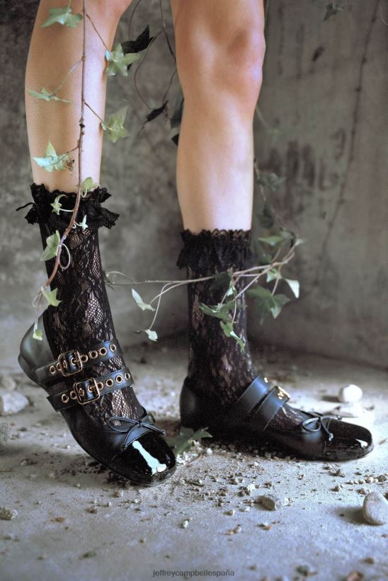 mujer Jeffrey Campbell balletico negro multi oro PHXV4X202 zapatillas de ballet