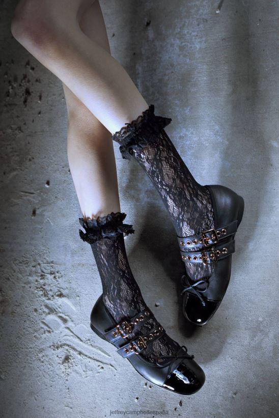 mujer Jeffrey Campbell balletico negro multi oro PHXV4X202 zapatillas de ballet