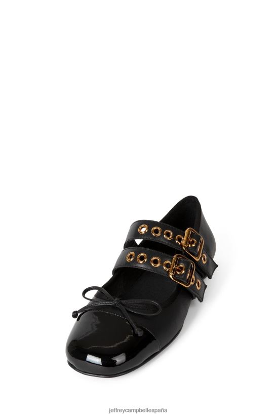mujer Jeffrey Campbell balletico negro multi oro PHXV4X202 zapatillas de ballet