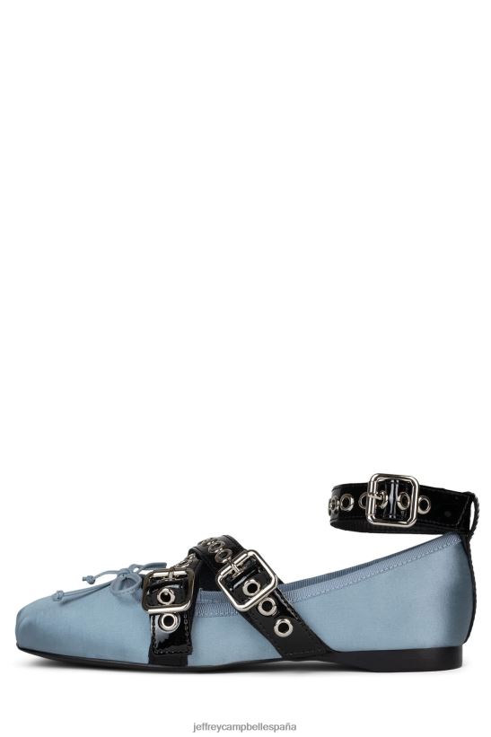 mujer Jeffrey Campbell coreo charol negro satinado azul PHXV4X209 zapatillas de ballet