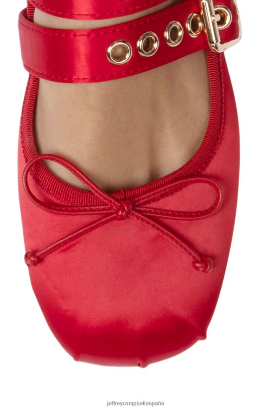 mujer Jeffrey Campbell papeleta rojo satinado negro blanco guinga PHXV4X208 zapatillas de ballet