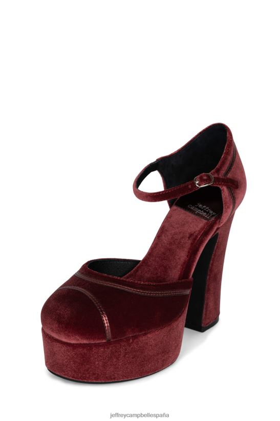 mujer Jeffrey Campbell Bajo abajo combo de terciopelo rojo PHXV4X1294 bomba de plataforma