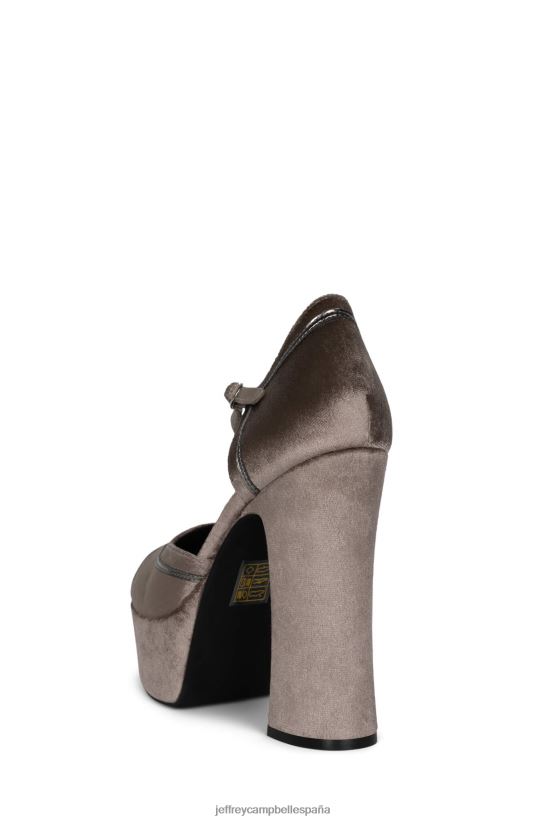 mujer Jeffrey Campbell Bajo abajo peltre de terciopelo topo PHXV4X1293 bomba de plataforma