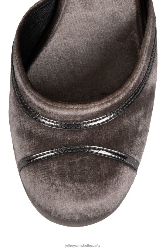 mujer Jeffrey Campbell Bajo abajo peltre de terciopelo topo PHXV4X1293 bomba de plataforma