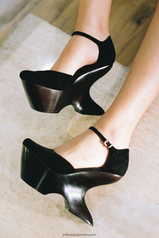 mujer Jeffrey Campbell armonía ante negro PHXV4X1273 bomba de plataforma