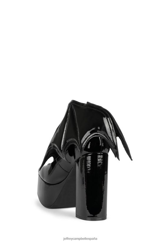 mujer Jeffrey Campbell chiflado-b charol negro PHXV4X1274 bomba de plataforma