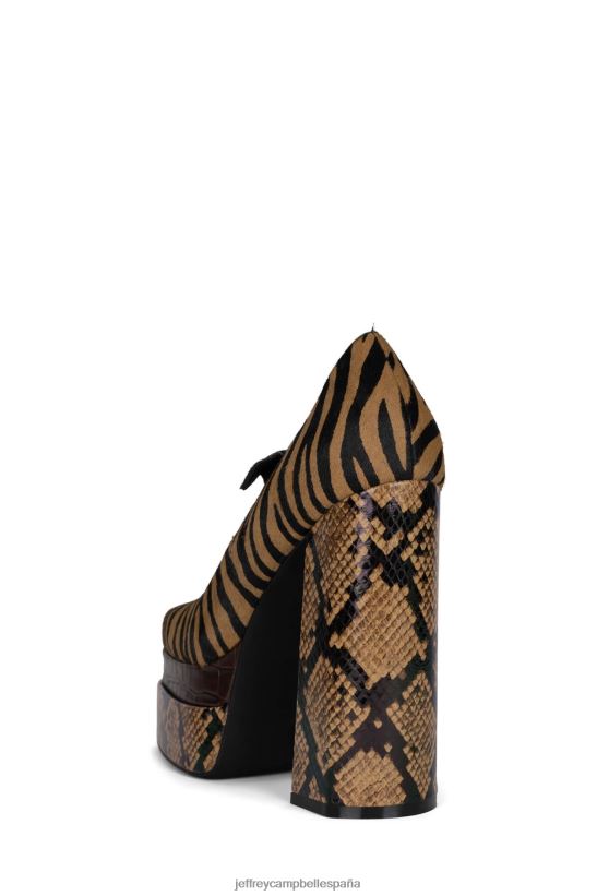 mujer Jeffrey Campbell chillin-f beige cebra multi PHXV4X1279 bomba de plataforma