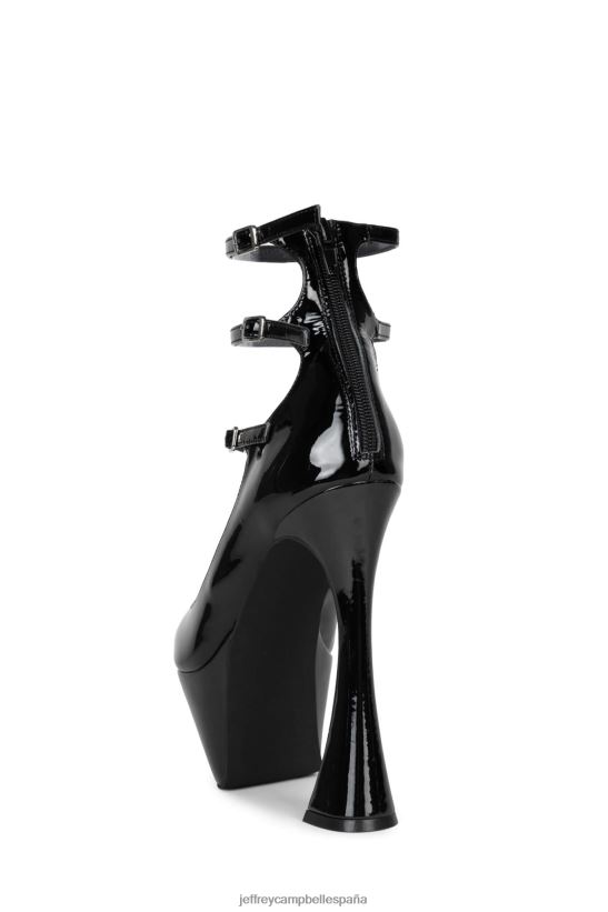mujer Jeffrey Campbell espionaje charol negro PHXV4X1311 bomba de plataforma