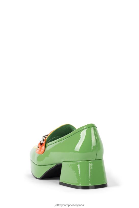 mujer Jeffrey Campbell estudiante-2 combo verde amarillo naranja pat PHXV4X1265 bomba de plataforma