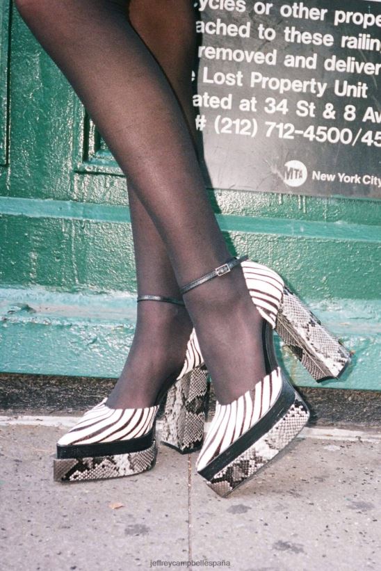 mujer Jeffrey Campbell hechizonu-f negro blanco cebra multi PHXV4X1287 bomba de plataforma