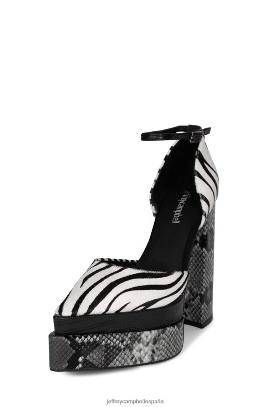 mujer Jeffrey Campbell hechizonu-f negro blanco cebra multi PHXV4X1287 bomba de plataforma