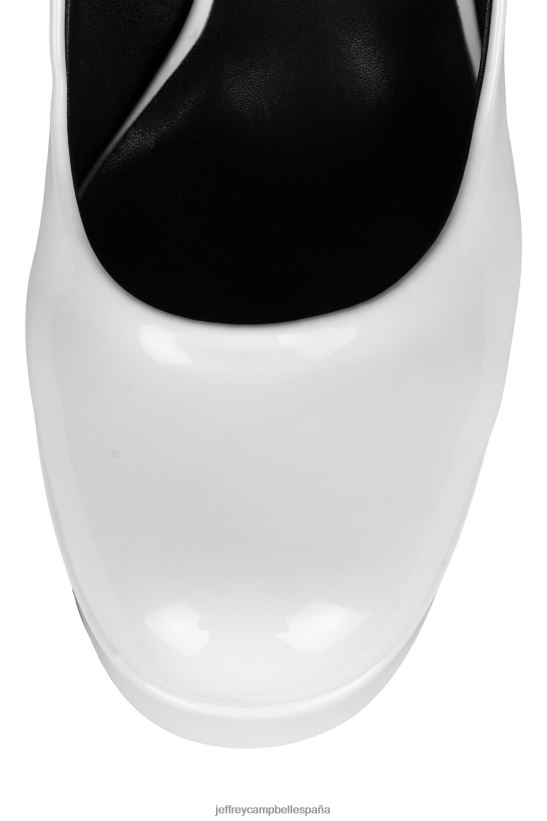 mujer Jeffrey Campbell okurr charol blanco PHXV4X1301 bomba de plataforma