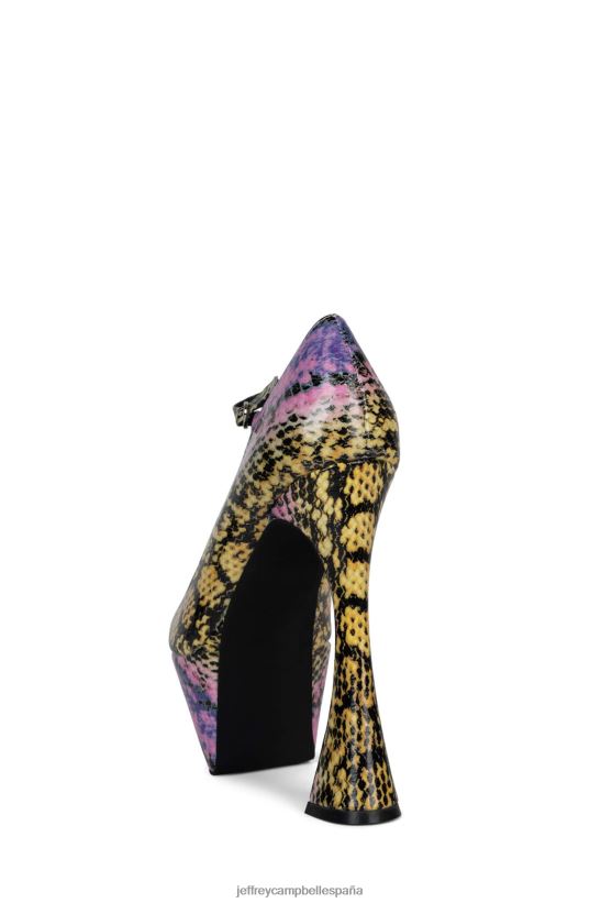 mujer Jeffrey Campbell siouxsie-m serpiente amarilla morada PHXV4X1289 bomba de plataforma