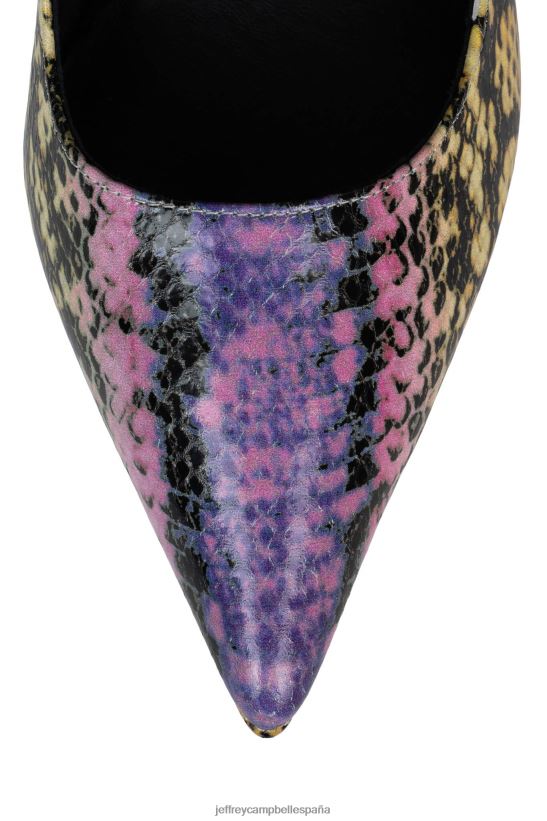mujer Jeffrey Campbell siouxsie-m serpiente amarilla morada PHXV4X1289 bomba de plataforma