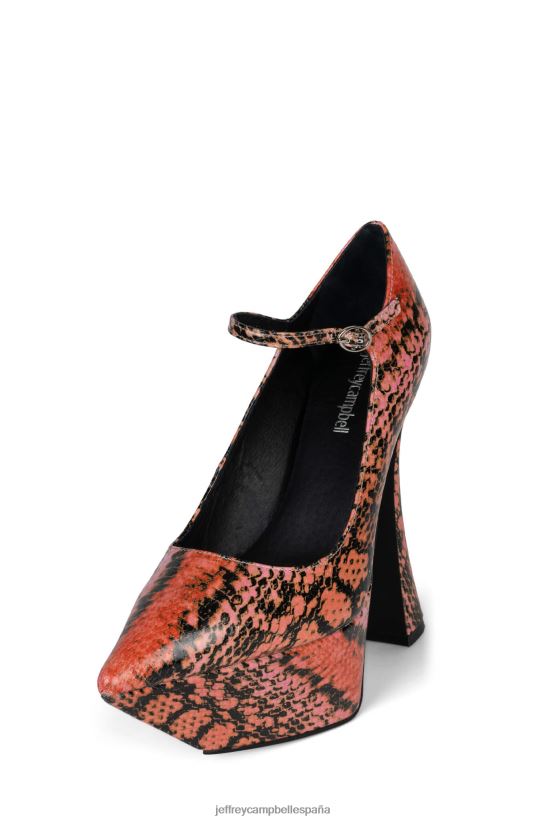 mujer Jeffrey Campbell siouxsie-m serpiente rosa naranja PHXV4X1290 bomba de plataforma