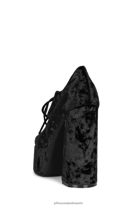 mujer Jeffrey Campbell yara terciopelo negro aplastado PHXV4X1297 bomba de plataforma