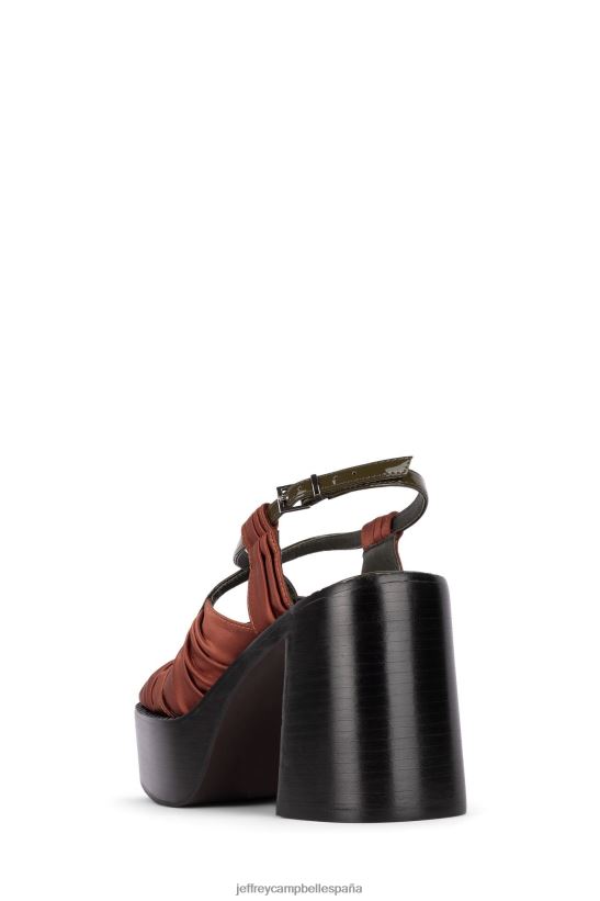 mujer Jeffrey Campbell Espectáculo de rock caqui satinado oxidado PHXV4X1162 sandalia plataforma