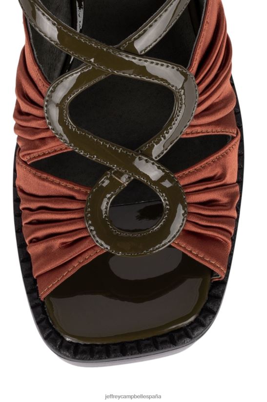 mujer Jeffrey Campbell Espectáculo de rock caqui satinado oxidado PHXV4X1162 sandalia plataforma