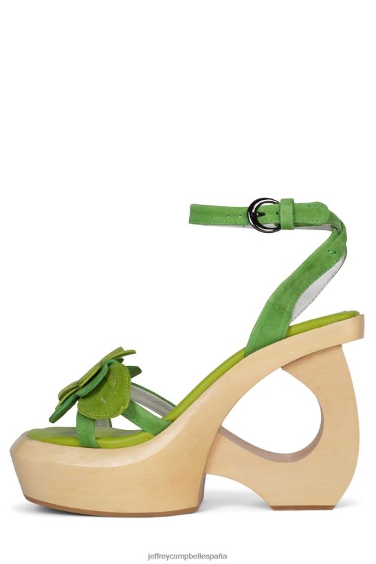 mujer Jeffrey Campbell Mahana combo de gamuza verde PHXV4X982 sandalia plataforma