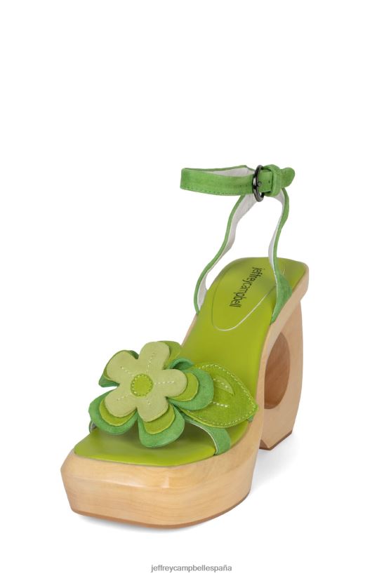 mujer Jeffrey Campbell Mahana combo de gamuza verde PHXV4X982 sandalia plataforma