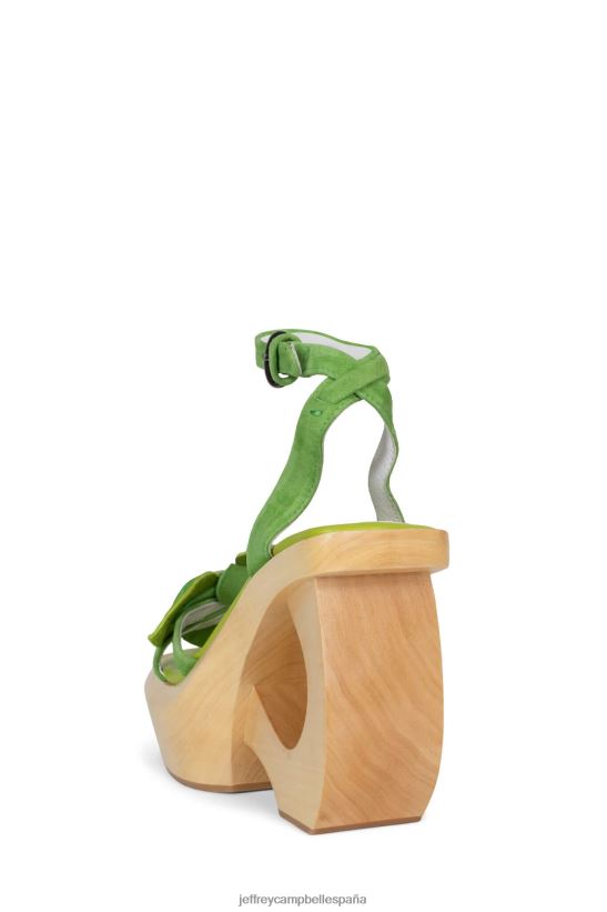 mujer Jeffrey Campbell Mahana combo de gamuza verde PHXV4X982 sandalia plataforma
