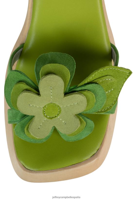 mujer Jeffrey Campbell Mahana combo de gamuza verde PHXV4X982 sandalia plataforma