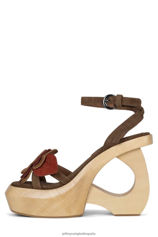 mujer Jeffrey Campbell Mahana óxido de ante marrón PHXV4X981 sandalia plataforma