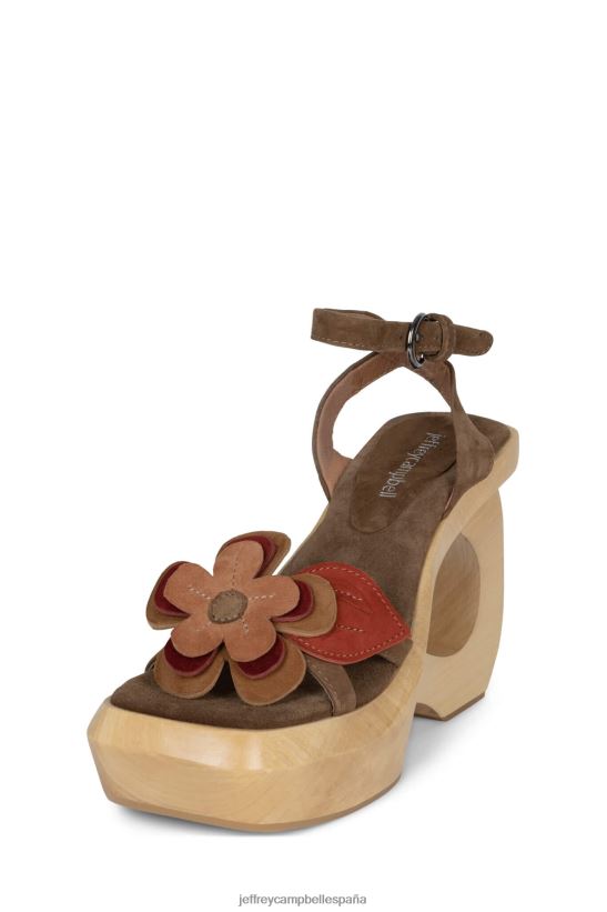 mujer Jeffrey Campbell Mahana óxido de ante marrón PHXV4X981 sandalia plataforma