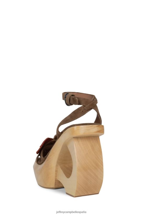 mujer Jeffrey Campbell Mahana óxido de ante marrón PHXV4X981 sandalia plataforma